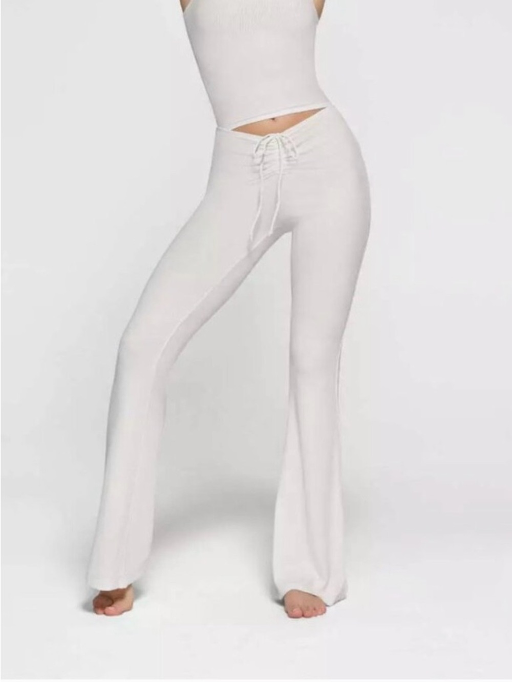 Skims Soft Lounge Ruched Ribbed Flare leggings